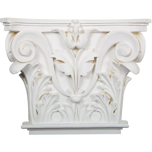 Ekena Millwork 16 1/2"W x 13 5/8"H x 3 3/4"P Acanthus Leaf Onlay Capital (Fits Pilasters up to 10 5/8"W x 7/8"D) CAP14X16X04AC - main